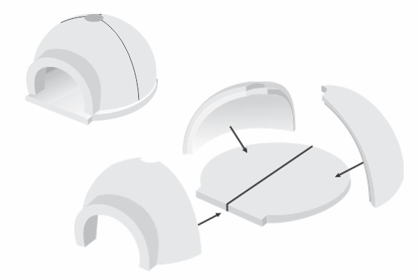 Forno refratário a lenha para pizza modelo iglu 
